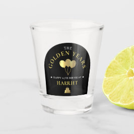 ブラック&金ゴールドゴールデンイヤーズ65thバースデーパーティー ショットグラス