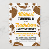 ブラック&金ゴールドサッカーチーム誕生日パーティー 招待状 (正面/裏面)