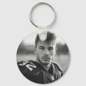 ブラック&金ゴールドサッカーママージャージー番号写真 キーホルダー (裏面)