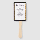 ブラック&金ゴールドサッカー結婚式 プログラムファン ハンドファン (正面)