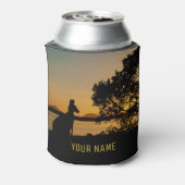 ブラック&金ゴールドサンセットカンガルーオーストラリア風景 缶クーラー (缶裏面)
