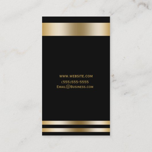 ブラック&金ゴールドシエレガントックモダングラムプロフェッショナル 名刺 (裏面)