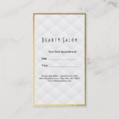 ブラック&金ゴールドシザーズホワイトレザー美容師 予約カード (裏面)