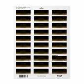 ブラック&金ゴールドシックきらめくグラムパーティの招待状 ラベル (フルシート)