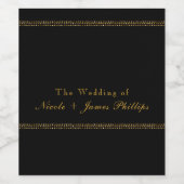 ブラック&金ゴールドシックきらめくグラムパーティーワインラベル ワインラベル (シングルラベル)