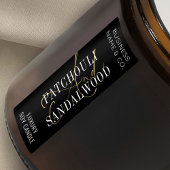 ブラック&金ゴールドシックなキャンドルジャー薄い垂直ラベル ラベル