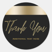 ブラック&金ゴールドシックエレガントディナーパーティーの好意 ラウンドシール (正面)