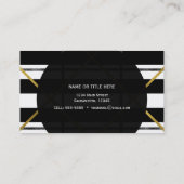 ブラック&金ゴールドシックグラムジオメトリックモダンシンプル 名刺 (裏面)
