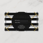 ブラック&金ゴールドシックGlam幾何学友人を参照 紹介カード (裏面)