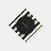 ブラック&金ゴールドシックGlam幾何学的パーティー スタンダードカクテルナプキン (角)