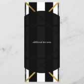 ブラック&金ゴールドシックGlam Geometric 結婚's Menu メニュー (裏面)