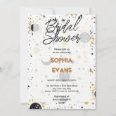 ブラック&金ゴールドシナブライダルシャワー 招待状 (正面)