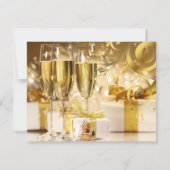 ブラック&金ゴールドシャンパン50thバースデーパーティー 招待状 (裏面)