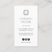 ブラック&金ゴールドジェムモノグラムロゴ |ジュエリー 名刺 (裏面)