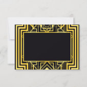 ブラック&金ゴールドジオメトリックRSVPカード 出欠カード (裏面)