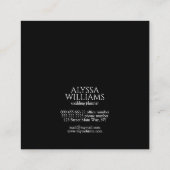 ブラック&金ゴールドジオメトリフレームラグジュアリエレガントー スクエア名刺 (裏面)