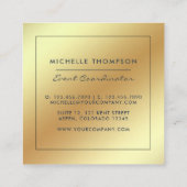 ブラック&金ゴールドスクエアビジネスカード スクエア名刺 (裏面)