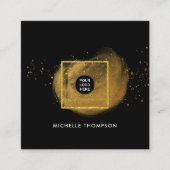 ブラック&金ゴールドスクエアビジネスカード スクエア名刺 (正面)