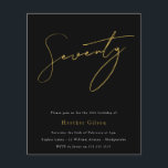 ブラック&金ゴールドスクリプトバジェット70th誕生日招待状<br><div class="desc">ブラック&金ゴールドスクリプトバジェット70th誕生日招待状ニッチとネストストアの一致アイテムを参照</div>