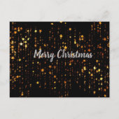 ブラック&金ゴールドスターズメリークリスマス ポストカード (正面)