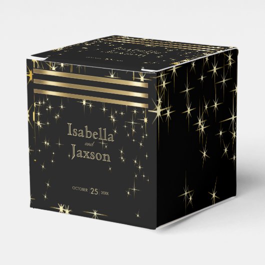 ブラック&金ゴールドスターライト付きバー フェイバーボックス (正面サイド)