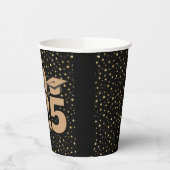 ブラック&金ゴールドスター2025卒業 紙コップ (左)