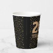 ブラック&金ゴールドスター2025卒業 紙コップ (右)