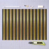 ブラック&金ゴールドストライプ 薄葉紙 (クラフト)