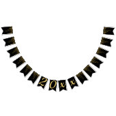 ブラック&金ゴールドストリーマーニューイヤーイブ バンティングフラッグ (全)