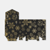 ブラック&金ゴールドスノーフレークスホリデーパーティーフェイスボックス フェイバーボックス (折り畳みなし)