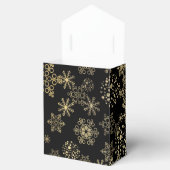 ブラック&金ゴールドスノーフレークスホリデーパーティーフェイスボックス フェイバーボックス (オープン)