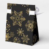 ブラック&金ゴールドスノーフレークスホリデーパーティーフェイスボックス フェイバーボックス (裏面サイド)