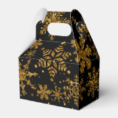 ブラック&金ゴールドスノーフレーク星メリークリスマス フェイバーボックス (裏面サイド)