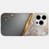 ブラック&金ゴールドスパークルシールド Case-Mate iPhoneケース (裏面 (横))