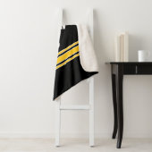 ブラック&金ゴールドスポーツジャージー名前をカスタムする番号 シェルパブランケット (インサイチュ)