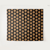 ブラック&金ゴールドスモールロゴステップとリピートクラシック タペストリー (正面(横))