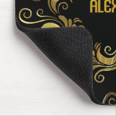 ブラック&金ゴールドスワーズ – カスタムモノグラム マウスパッド (コーナー)