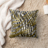 ブラック&金ゴールドゼブラプリントサファリシックグラマー クッション (ブランケット)