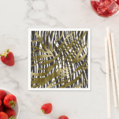 ブラック&金ゴールドゼブラプリントサファリシックグラマー スタンダードカクテルナプキン (インサイチュ)