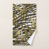 ブラック&金ゴールドゼブラプリントサファリシックグラマー バスタオルセット (ハンドタオル)