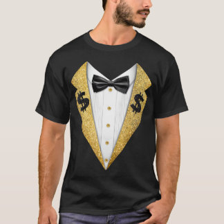 ブラック&金ゴールドタキシードTシャツ Tシャツ