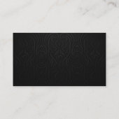 ブラック&金ゴールドタトゥーアーティストクラウンスカルタトショップ 名刺 (裏面)