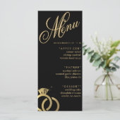 ブラック&金ゴールドダイヤモンドリングや輪ウェディングレセプション メニュー (スタンド正面)