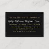 ブラック&金ゴールドダイヤモンド夕べイベントチケット招待状 名刺 (裏面)