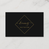 ブラック&金ゴールドダイヤモンド夕べイベントチケット招待状 名刺 (正面)