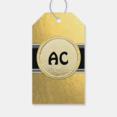 ブラック&金ゴールドダマスクデザイン ギフトタグ (裏面)