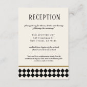 ブラック&金ゴールドチェッカーボード縁ど披露宴 エンクロージャーカード (正面)