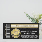 ブラック&金ゴールドチケット50thバースデーパーティー 招待状 (スタンド正面)