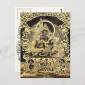 ブラック&金ゴールドチベット仏教美術はがき ポストカード (正面/裏面)