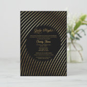 ブラック&金ゴールドチャリティガラナイト招待状 招待状 (スタンド正面)